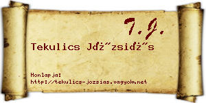 Tekulics Józsiás névjegykártya